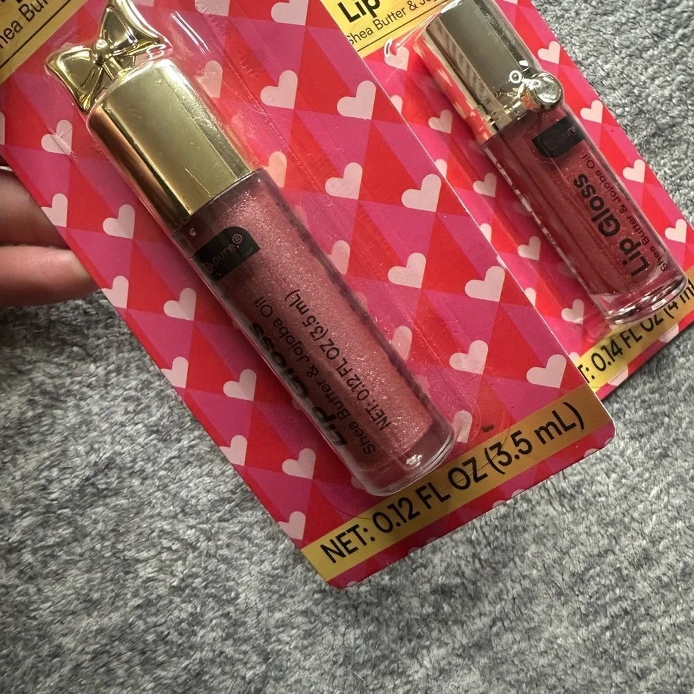 XOXO Red Makeup Bag and Lip Gloss Bundle Clover Varsity Letter